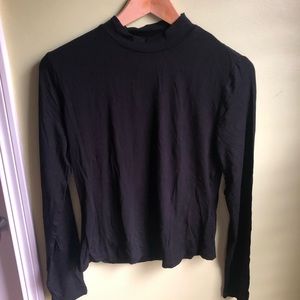 Black mockneck long sleeve top
